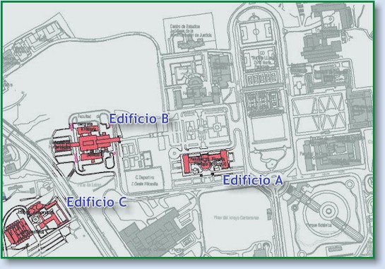 Plano de localizacin de la Facultad de Filologa de la Universidad Complutense de Madrid